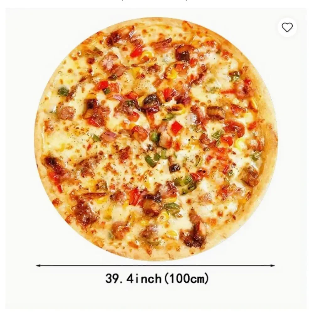 NEW! Pizza Pie Soft Flannel Round Blanket Trendy Popular Throw Christmas
